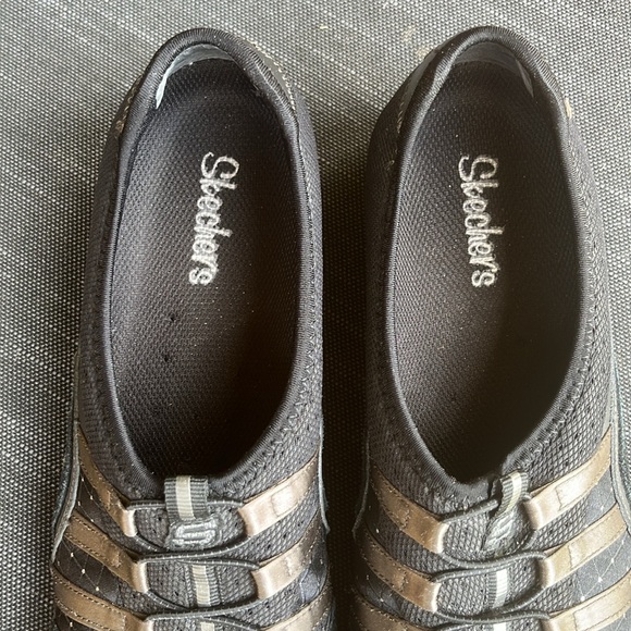 Skechers Bikers Point Sneakers Size 9.5 Black Suede Leather Slip On - Picture 6 of 7